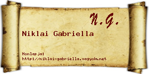 Niklai Gabriella névjegykártya